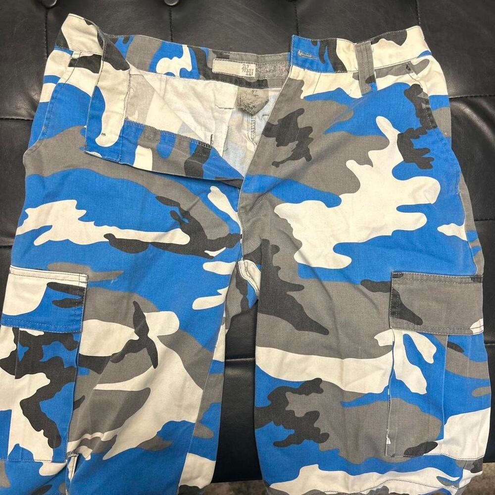 Blue gray and white camouflage